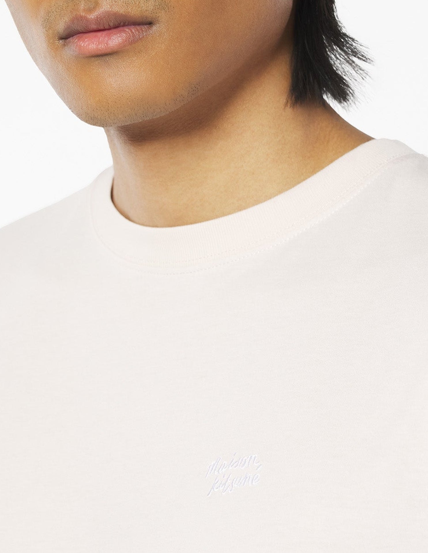 Oversized embroidered T-shirt - Warm Stone