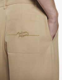 Belted trousers with embroidery - Cork