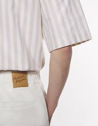 Denim shorts with elasticated waistband - Smoke Print