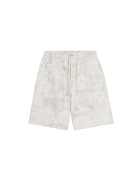 Denim shorts with elasticated waistband - Smoke Print
