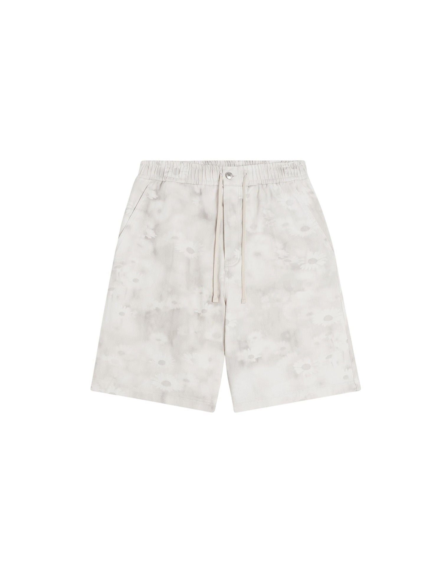 Denim shorts with elasticated waistband - Smoke Print
