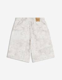 Denim shorts with elasticated waistband - Smoke Print