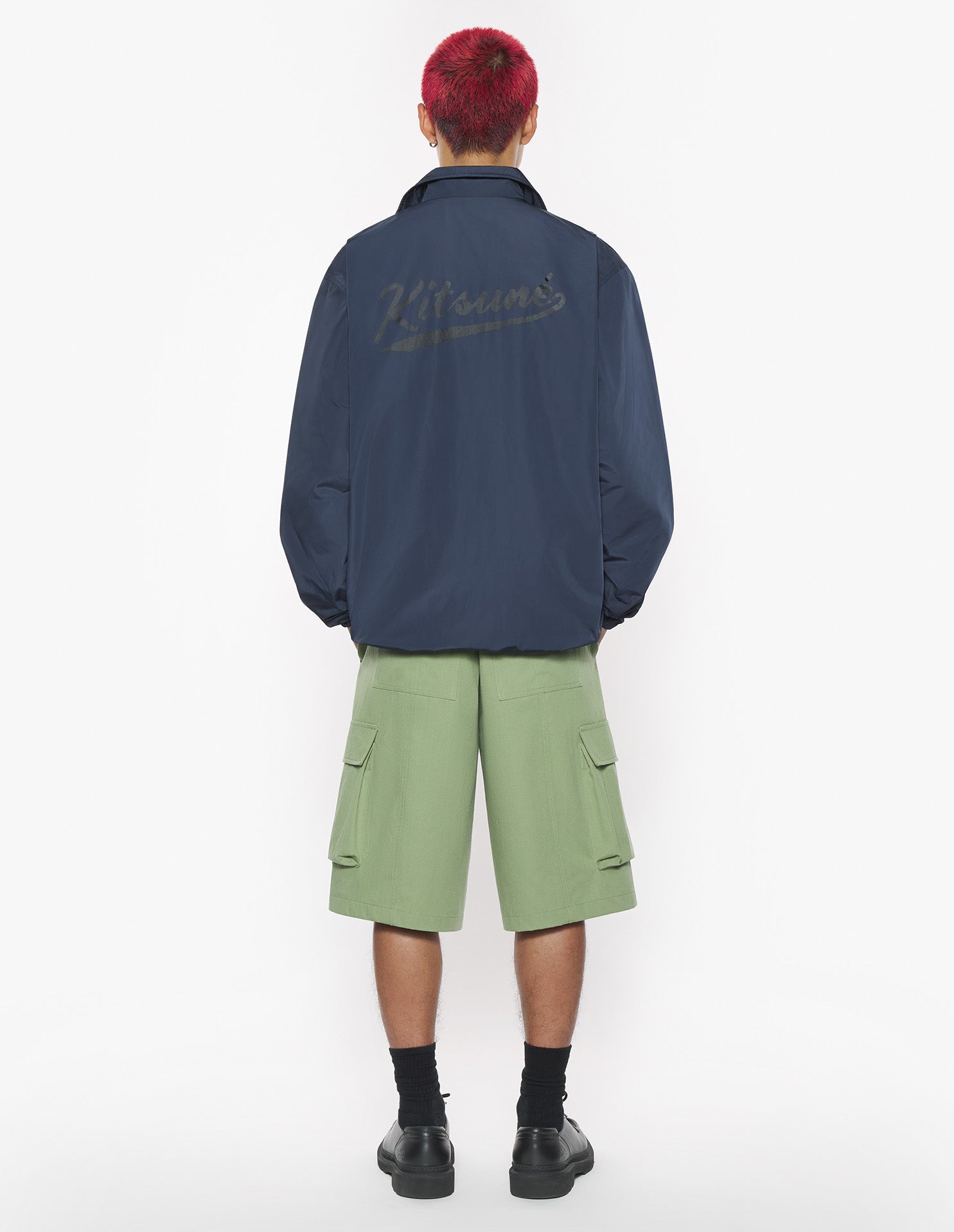 Varsity coach jacket in technical fabric - Iris Black