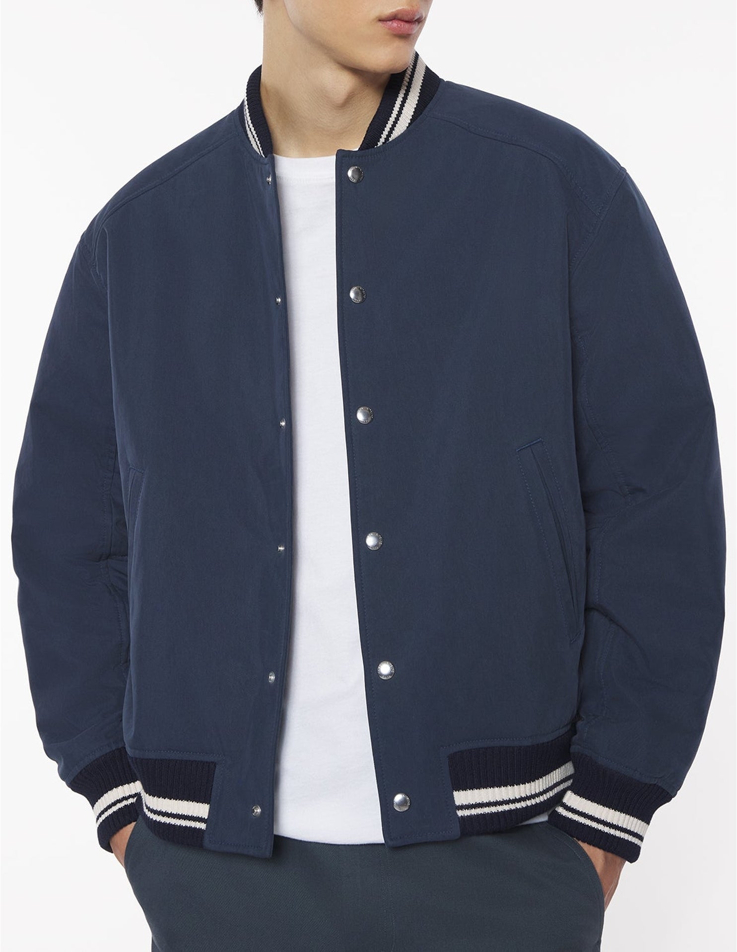 Teddy jacket with embroidered patch - Deep Navy