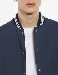 Teddy jacket with embroidered patch - Deep Navy