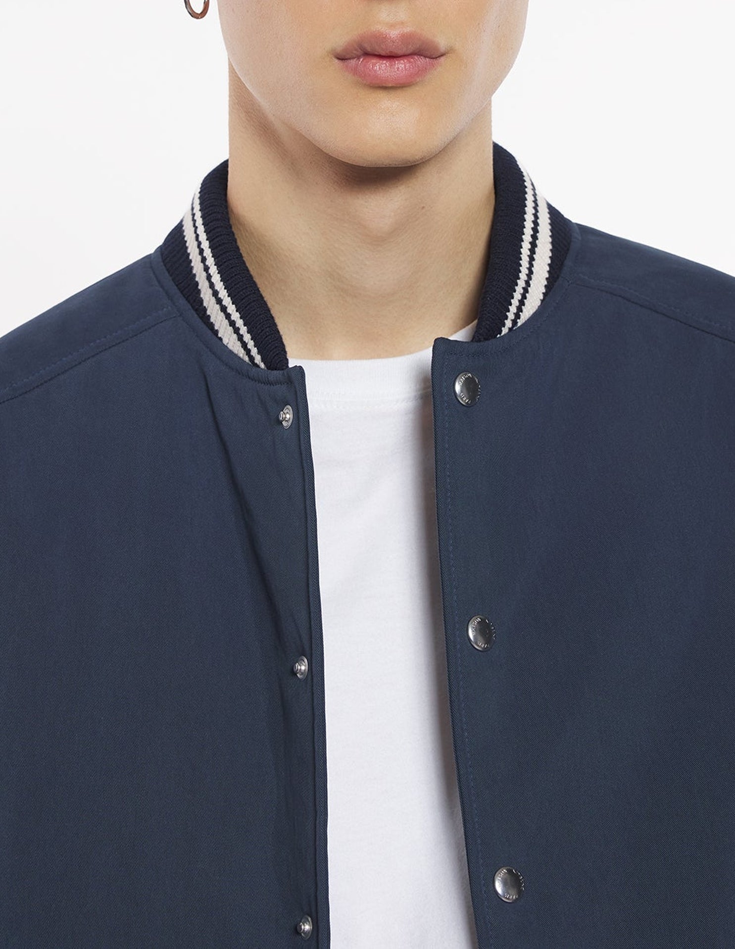 Teddy jacket with embroidered patch - Deep Navy