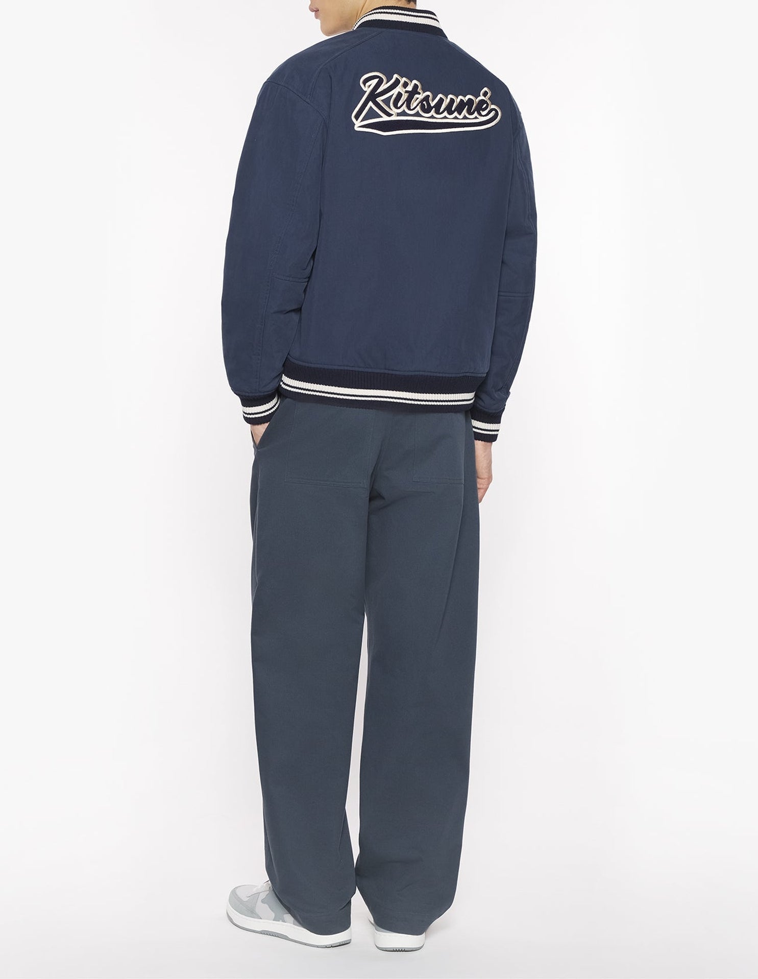 Teddy jacket with embroidered patch - Deep Navy