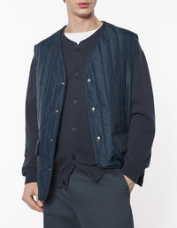 Quilted sleeveless jacket - Iris Black