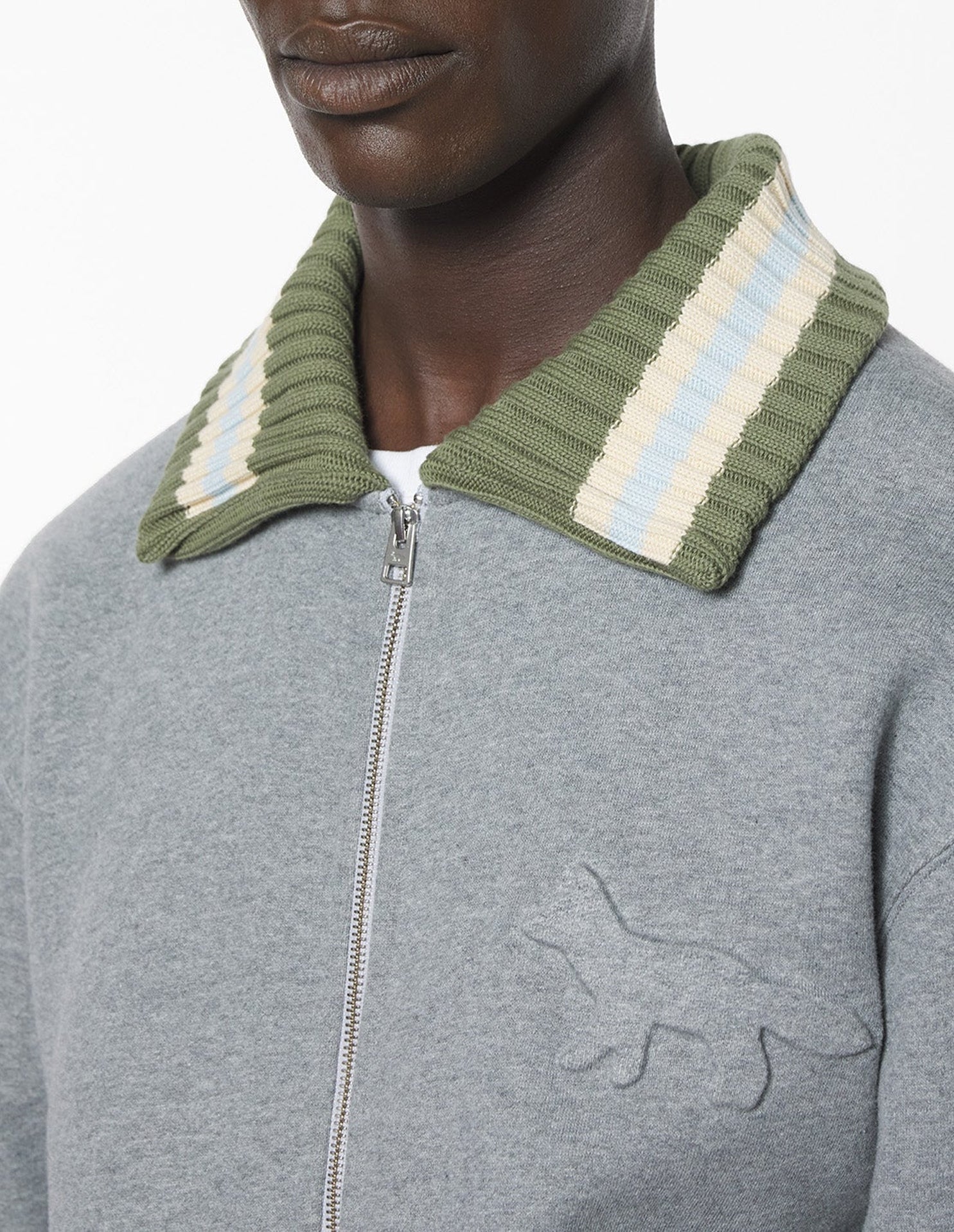 Jacket with embossed logo - Medium Grey Melange
