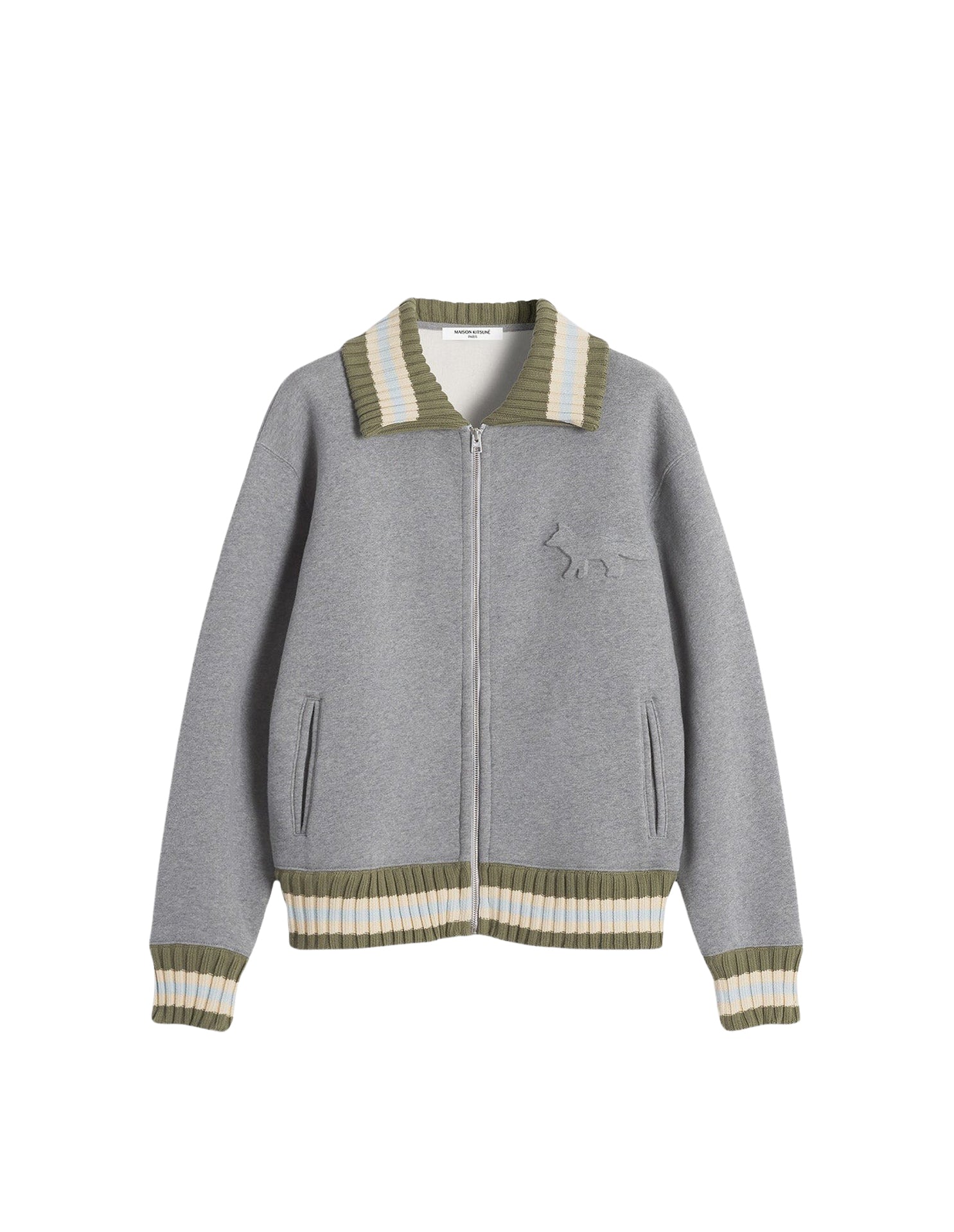 Jacket with embossed logo - Medium Grey Melange