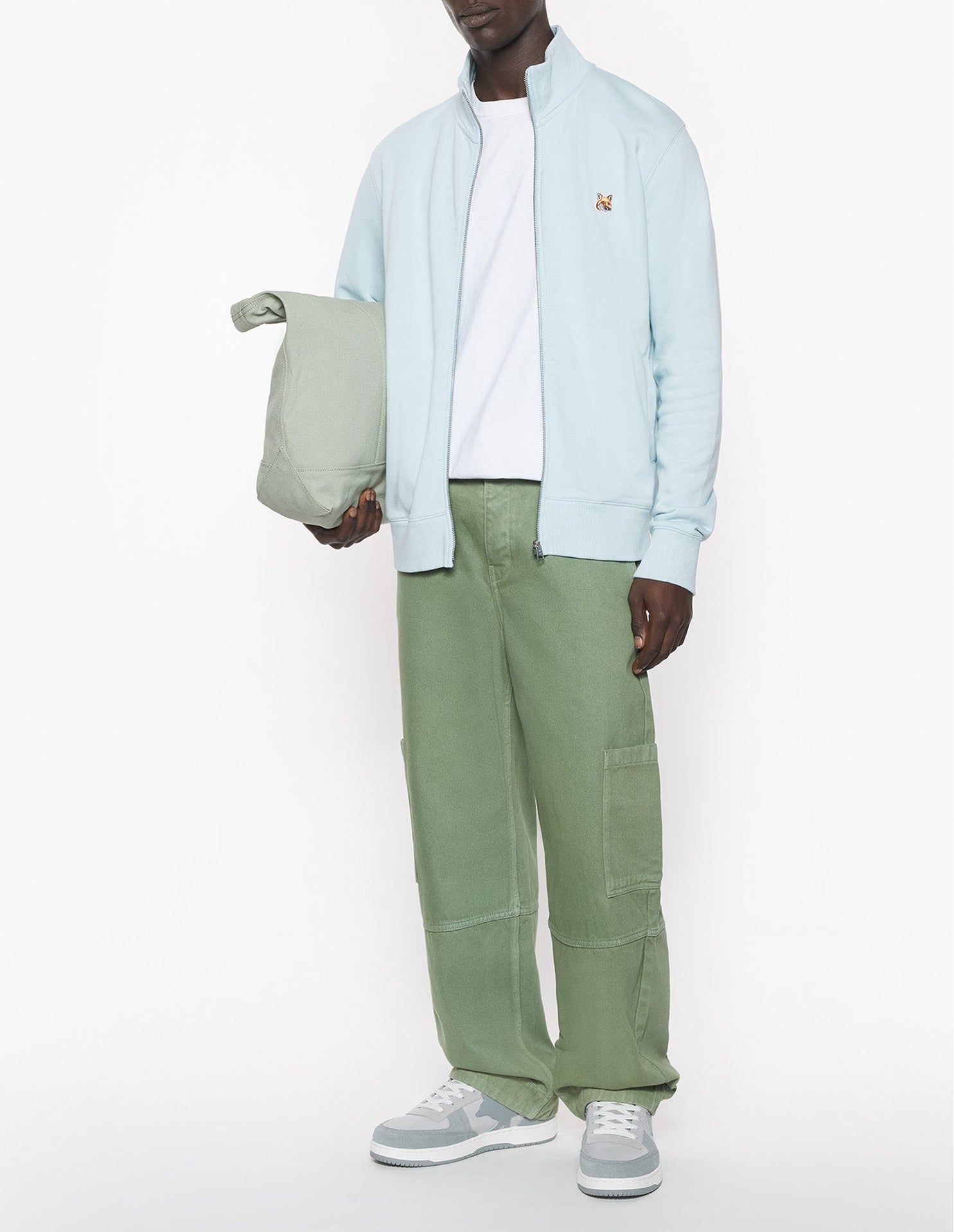 Fox head patch zip sweatshirt - Cirrus Blue