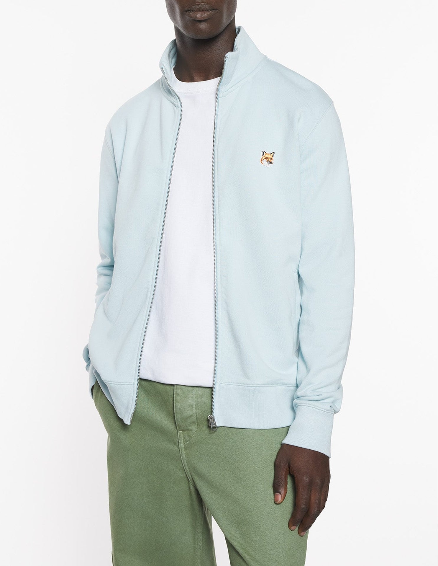 Sweatshirt zippé patch Fox head - Cirrus Blue
