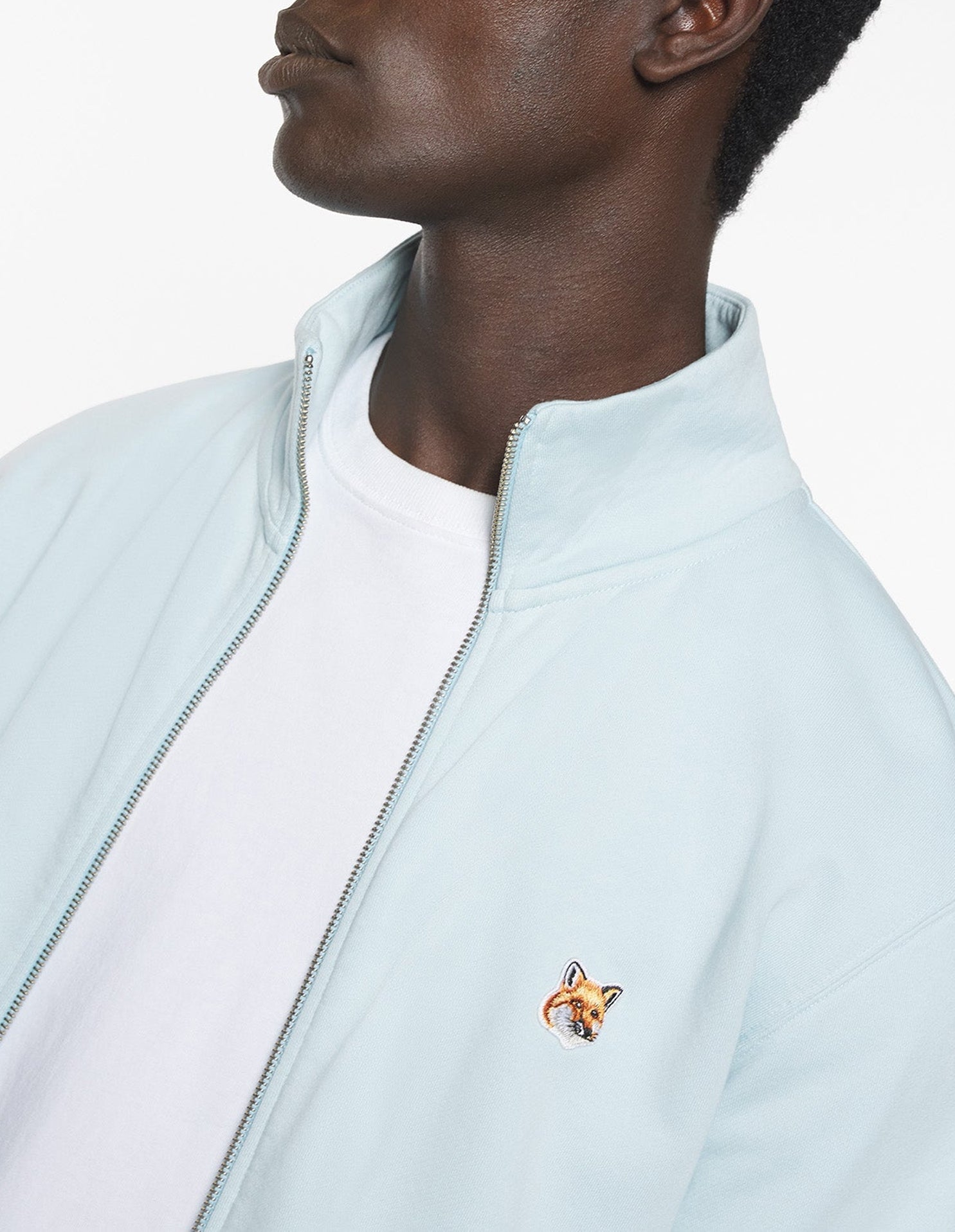 Sweatshirt zippé patch Fox head - Cirrus Blue