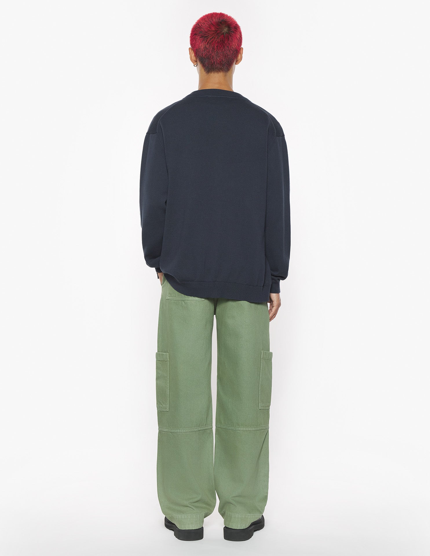 Bold Fox Head embroidered knit jacket - Iris Black