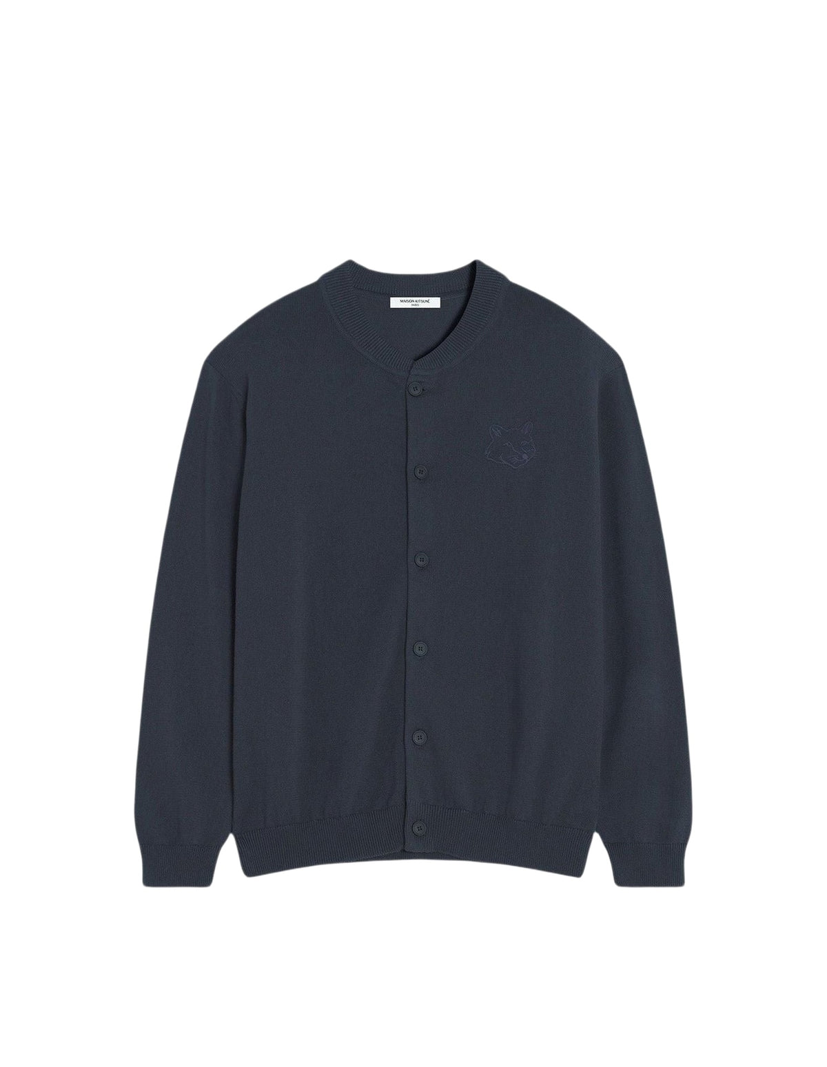 Cardigan brodé Bold Fox Head en maille - Iris Black