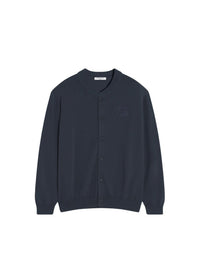 Bold Fox Head embroidered knit jacket - Iris Black