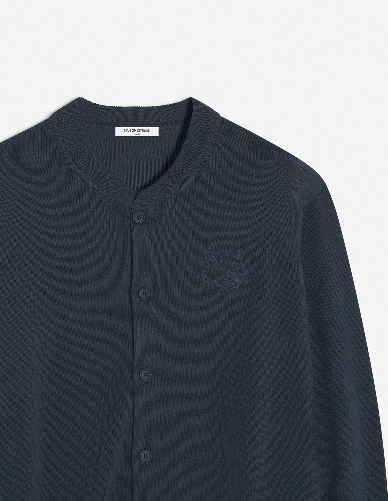 Blouson en maille brodé Bold Fox Head - Iris Black