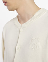 Bold Fox Head embroidered knit jacket - Rich Vanilla