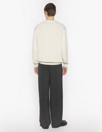 Bold Fox Head embroidered knit jacket - Rich Vanilla