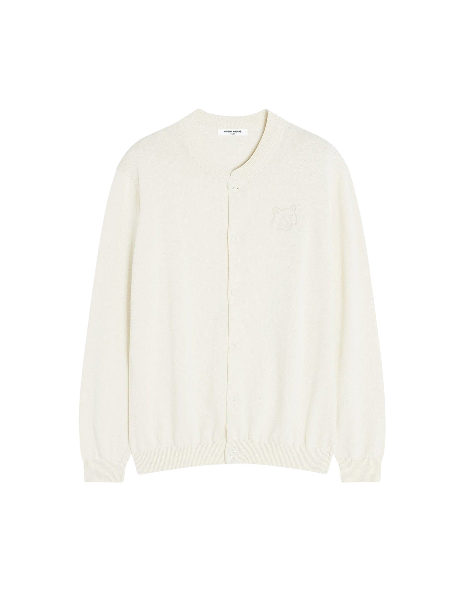 Bold Fox Head embroidered knit jacket - Rich Vanilla