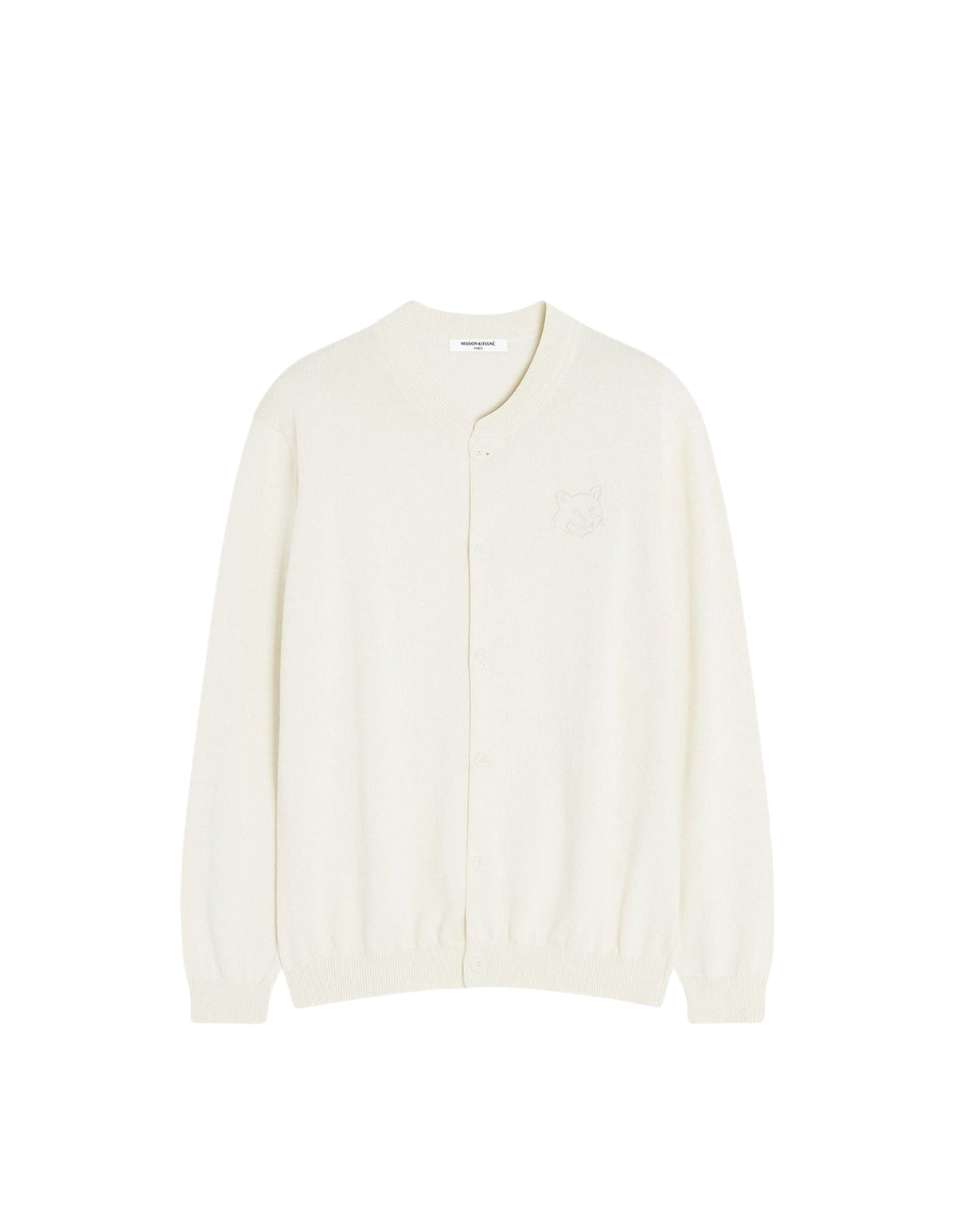 Blouson brodé Bold Fox Head en maille - Rich Vanilla