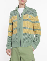 Stripe mesh zip jacket - Green of grey