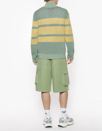 Stripe mesh zip jacket - Green of grey