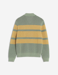 Stripe mesh zip jacket - Green of grey