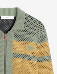 Stripe mesh zip jacket - Green of grey