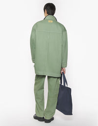 Denim parka with embroidered logo - Turf Green