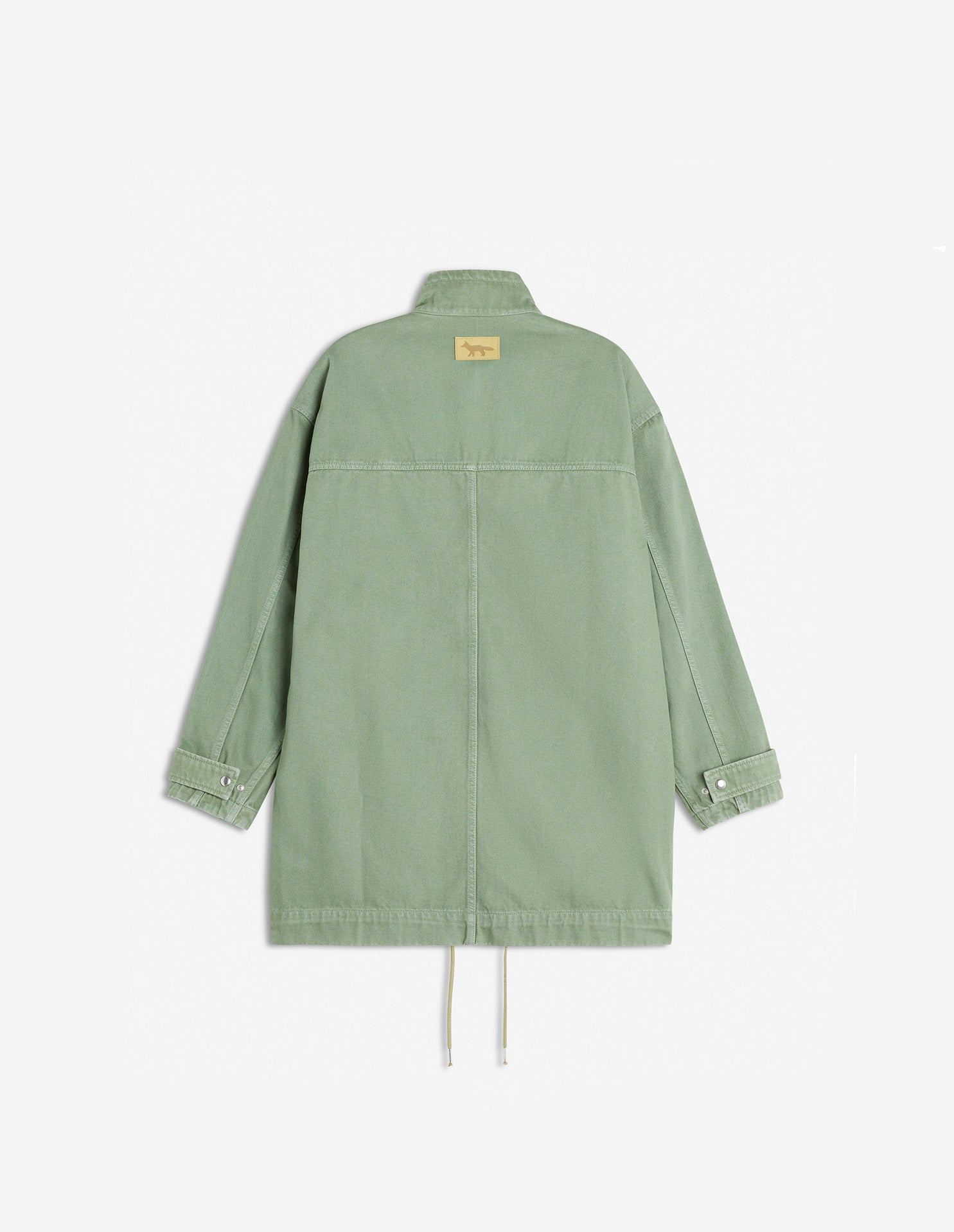 Denim parka with embroidered logo - Turf Green