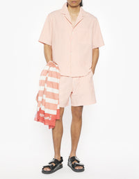 Embroidered short-sleeved shirt - Canyon Sunset & White