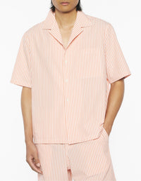 Embroidered short-sleeved shirt - Canyon Sunset & White