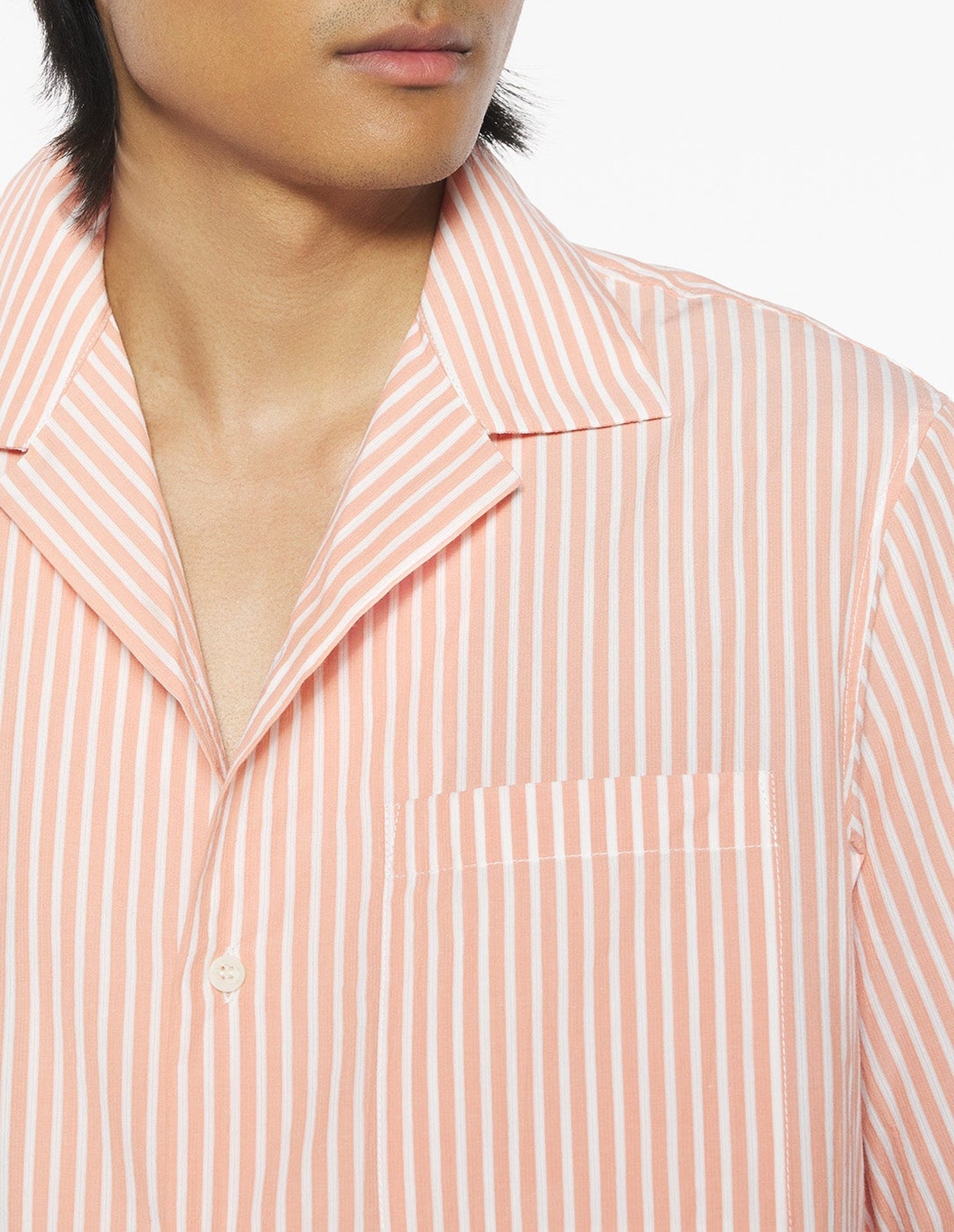 Embroidered short-sleeved shirt - Canyon Sunset & White