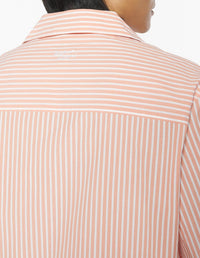 Embroidered short-sleeved shirt - Canyon Sunset & White