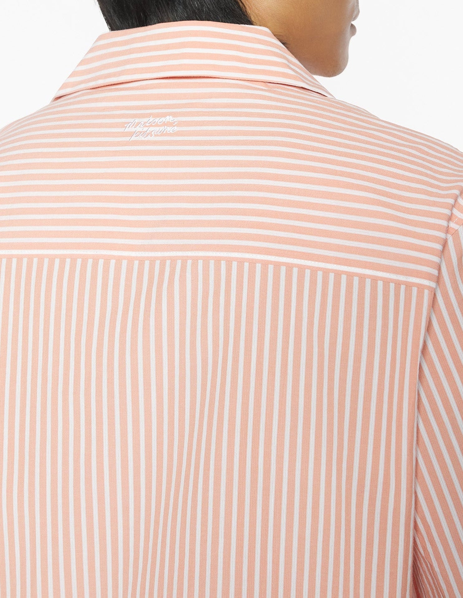 Embroidered short-sleeved shirt - Canyon Sunset & White