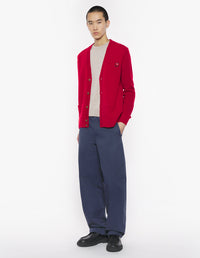 Bold Fox Head Regular Cardigan - Ruby Red