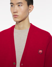 Bold Fox Head Regular Cardigan - Ruby Red