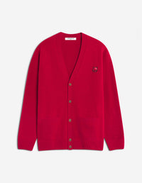Bold Fox Head Regular Cardigan - Ruby Red