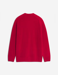 Bold Fox Head Regular Cardigan - Ruby Red