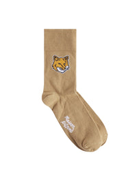 Fox Head jacquard socks - Cardamon