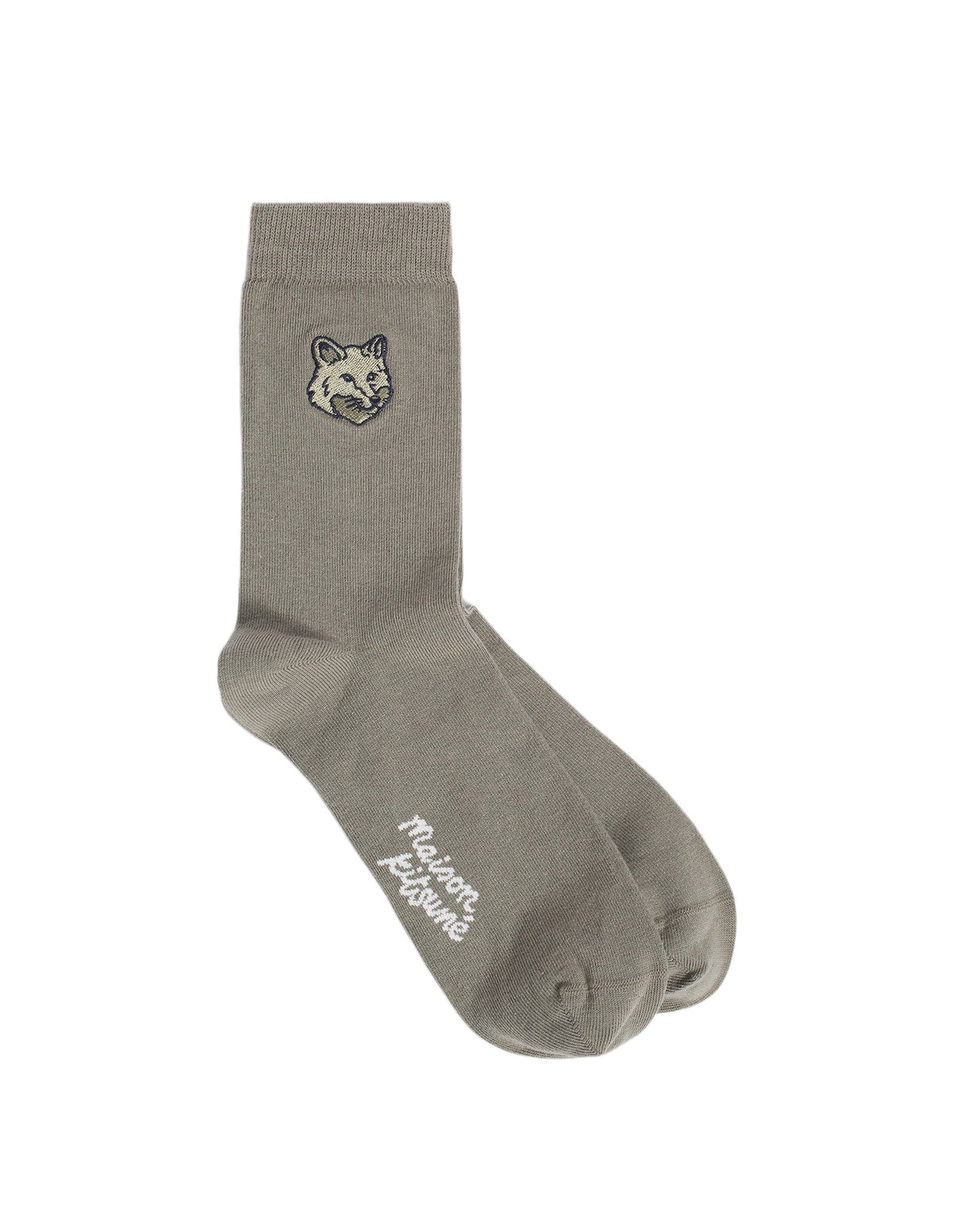 Chaussettes avec écusson brodé - Pebble