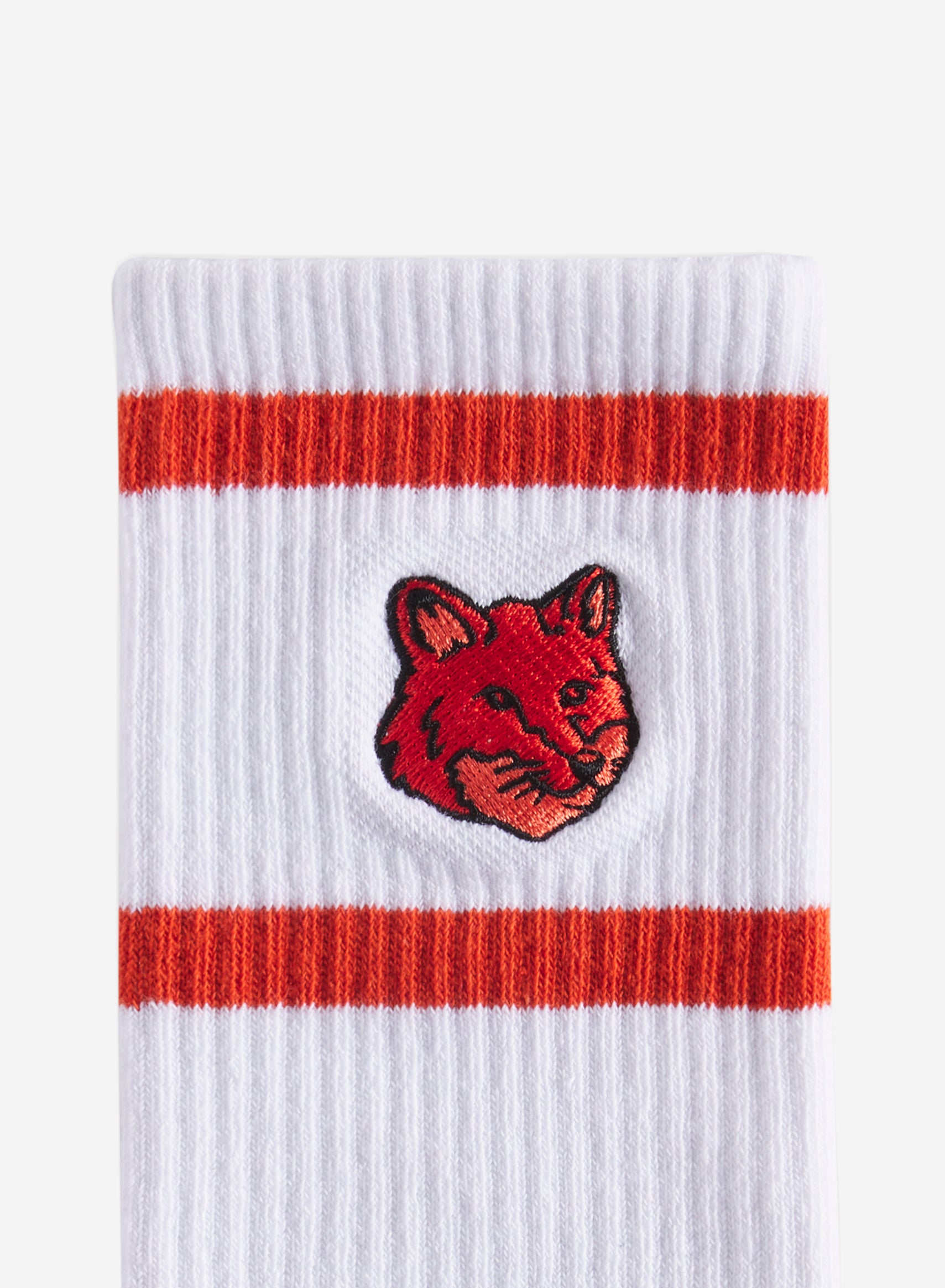 Bold Fox Head Socks with patch - Geranium