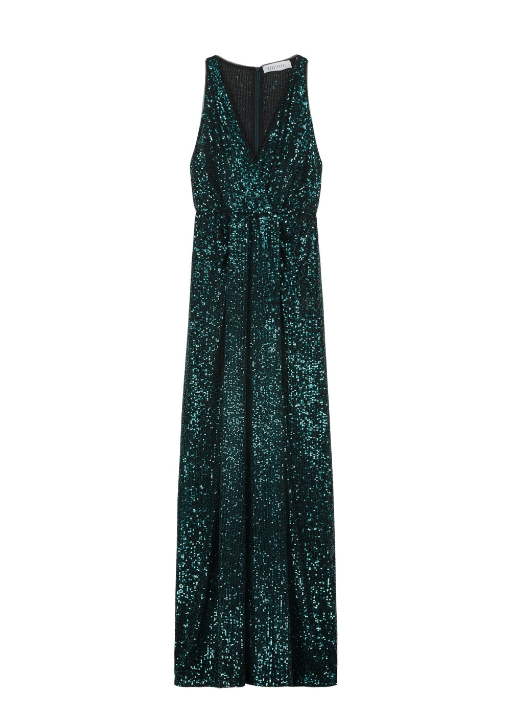 Robe longue à sequins - Vert Foncé