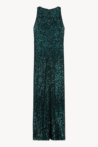 Robe longue paillettes - Vert Foncé