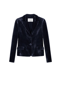 Short velvet jacket - Navy
