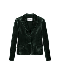 Short velvet jacket - Dark green