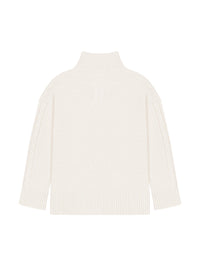 Cashmere roll-neck jumper - Off-white