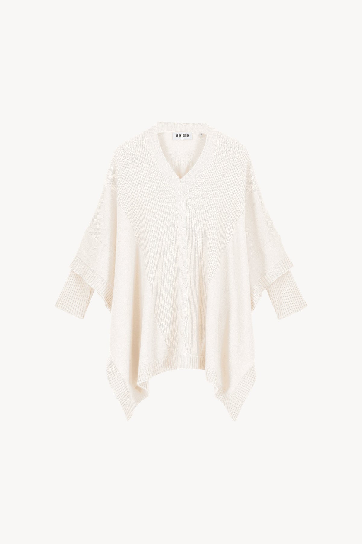 Pull col v - Blanc Cassé