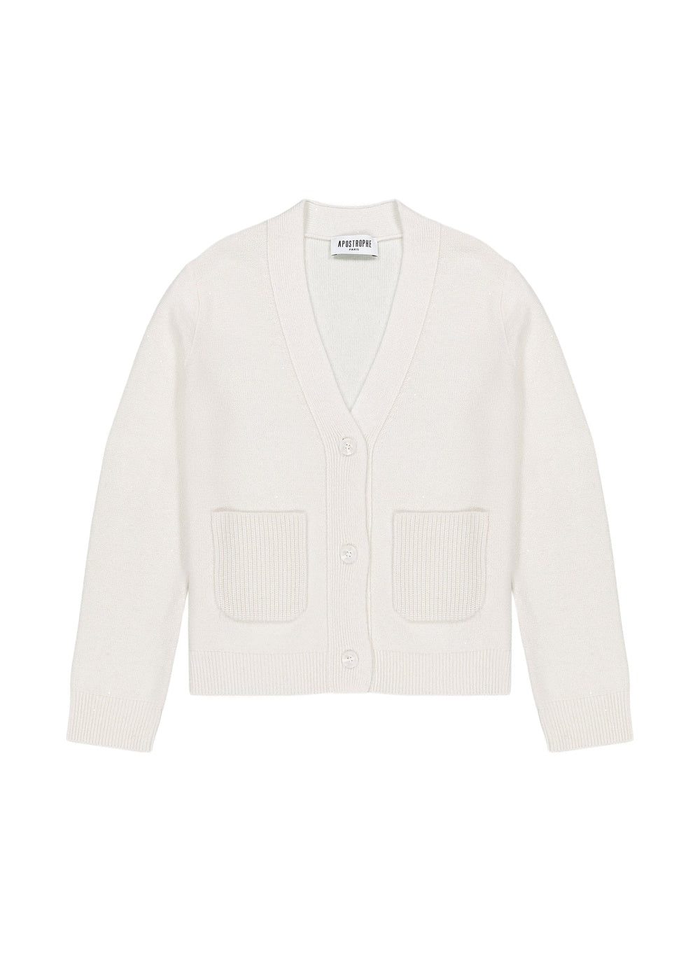 Cardigan à poches en cachemire - Blanc Cassé
